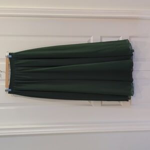 Dark Green Chiffon Maxi Skirt